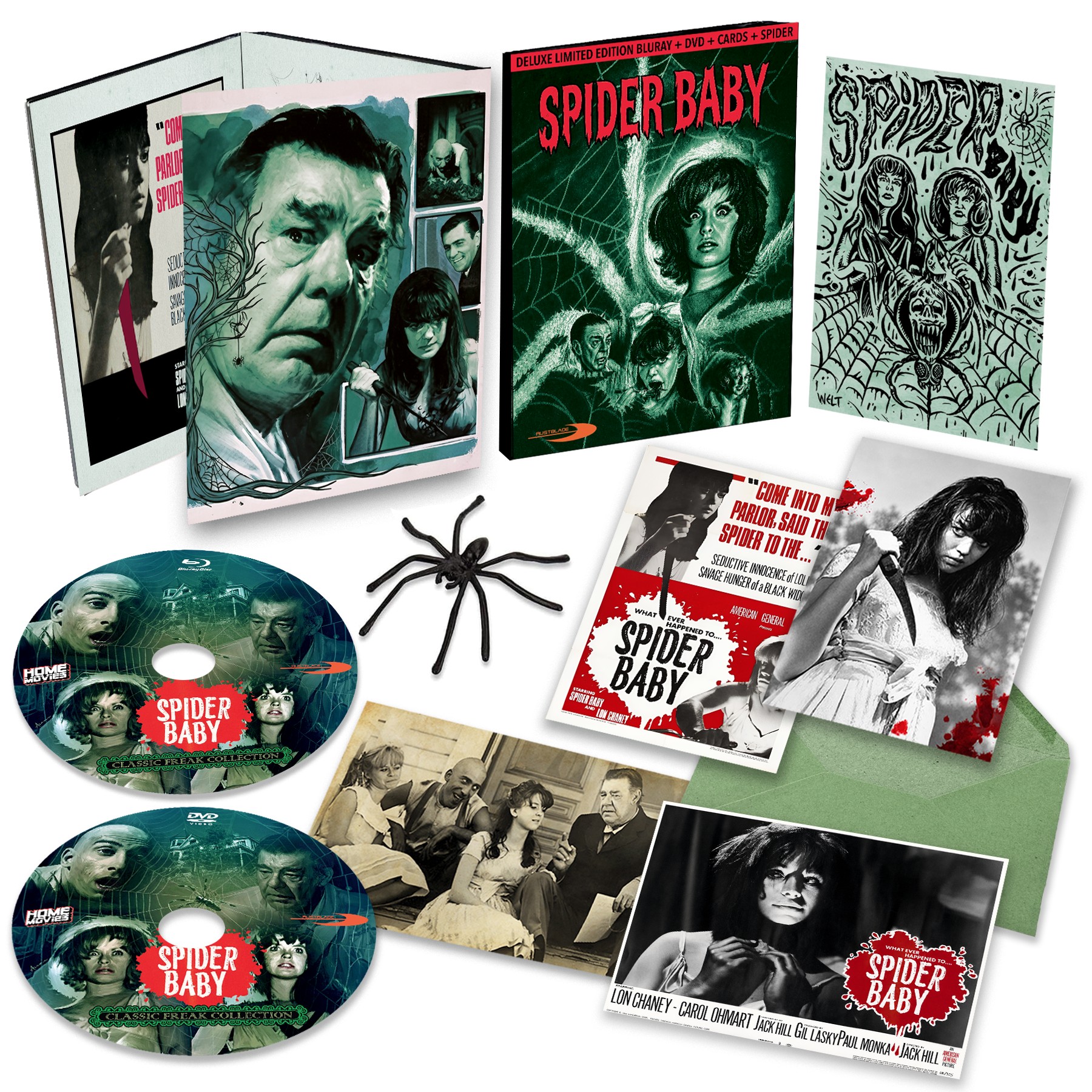 Spider baby - Deluxe Edition (Blu-Ray Disc + DVD + Postards + Plastic Spider 399 Copies) — Edizioni Limitate